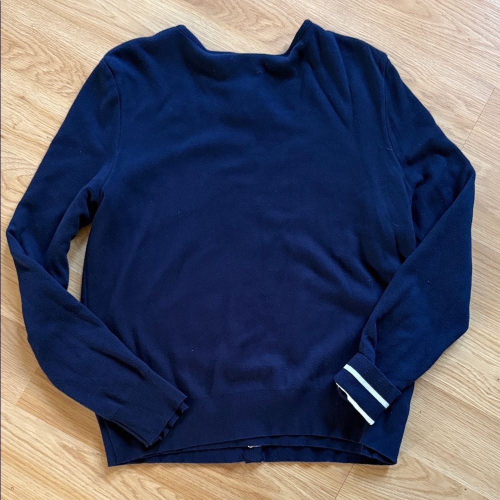 Lauren Ralph Lauren Navy Blue Cardigan Sweater Petite P Small Cotton - Picture 4 of 5
